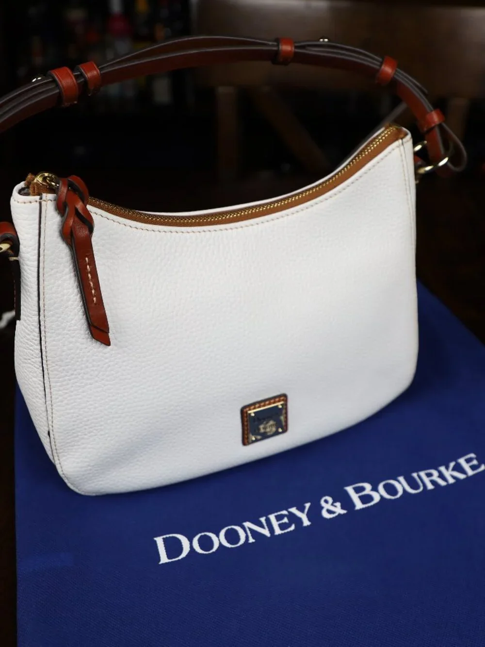 Dooney & Bourke White Pebble Grain Small Kiley Hobo (Practically New)